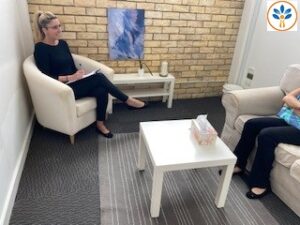 Ana counselling client at Redcliffe practice rooms